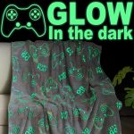 Glow in The Dark Gaming Blanket Gamer Game Controller Throw Gift Toys for Kids Boys Teen Son Adults Gamepad Presents Easter Birthday Christmas Bedroom Decor Luminous Blanket Grey 50"x60" - Image 2