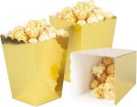 Gold Popcorn Boxes Mini Pack of 24, Paper Popcorn Container for Birthday Party, Graduation, Wedding, Carnival, Movie Night - Image 2