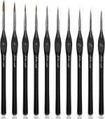 Golden Maple Detail Paint Brushes Set 10pcs Miniature Brushes for Fine Detailing & Art Painting - Acrylic, Watercolor, Oil, Models - Image 2