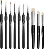 Golden Maple Miniature Paint Brushes Drybrush-10pcs Micro Detail Paint Brush Set, Small Fine Detail Brushes for Acrylic, Watercolors & Paint by Number, Figurine - Image 2
