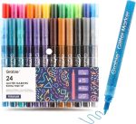 Grabie Glitter Acrylic Paint Markers, Pack of 24 Medium Tip Paint Pens | Metallic Glitter Quick-Drying Water-Based Ink, 0.7mm Fine Lines for Detail Drawing, Smooth Sparkle Color Coverage - Image 2
