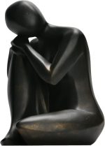 Guichifun Thinker Statue Abstract Sculpture Decorative Objects Black 8 in - Image 2