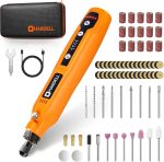 HARDELL Mini Cordless Rotary Tool, 5-Speed 69pcs Kit for 3D Printer Sanding | 5000-18000RPM, 2000mAh, USB-C, LED Light, Case – Engraving Pen for Polishing, Drilling, Carving, DIY Crafts - Image 2