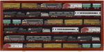 HO Scale Trains Display Case Wall Cabinet Shelves Compatible with Hot Toy Car Wheels 1:64 ad 1:43 Scale or N Scale Trains UV Protection Lockable (Mahogany Finish) - Image 2