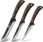 HOSHANHO Butcher Knife Set 3PCS, Sharp Fillet & Utility & Paring Knife Set | Hand Forged Kitchen Knife Set, Upgraded High Carbon Stainless Steel Meat Cutting for Home, Outdoor, Gift for Men - Image 2