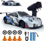 HTURCCOP RC Drift Car 2.4GHz 1:24 Scale 4WD High Speed Remote Control Cars Vehicle with LED Lights Two Batteries and Drifting Tires Racing Sport Toy Cars for Adults Boys Girls Kids - Image 2