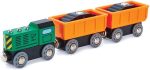 Hape Railway Diesel Freight Train| Freight Wagons with Loads Magnetic Connection Train for Kids - Image 2