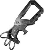 Heavy duty metal keychains, Carabiner Clip Keychain with Bottle Opener, 3 Key Rings for Car Keys, Family Present for Men and Women(Black-1pcs) - Image 2