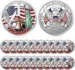 Highergo 20 Pcs 250th Anniversary Commemorative Coins Eagle,Style 10 | Patriotic Symbols with Liberty Bell Statue, Challenge Coin for Celebration Display, 250 Year Merchandise Collectors Gift - Image 2