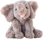 Hopearl Adorable Plush Calf Elephant Toy Floppy Elephish Ultra Soft Haggable Stuffed Animal Birthday Holiday Gift for Boys Girls Kids Toddlers, Gray, 9'' - Image 2