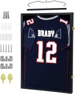 IHEIPYE Jersey Display Frame Case Lockable, Large Sport Jersey Shadow Box with UV Protection Acrylic and Hanger for Baseball Basketball Football Soccer Hockey Shirt and Uniform,Black - Image 2