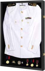 IHEIPYE Military Uniform Shadow Box Police Uniform Display Case Black | Jacket Display Box, 98% UV Protection Acrylic, Hanger, Fits Navy Police Officer Uniform Jacket XXL Sport Shirt - Image 2