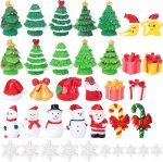 Iceyyyy 37 Pcs Miniature Resin Christmas Figurines-Tiny Figurines Christmas Trees Snowman Santa Claus-Mini Christmas Pendant Decoration for Winter Hloliday Christmas Village Home DIY Kit - Image 2