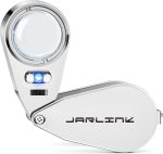 JARLINK 40X Foldable LED UV Metal Jewelers Loupe Magnifier | Sturdy Metal Structure, Dual LED and UV Lighting, fits Inspection of Gems, Jewelry, Coins and Stamps - Image 2