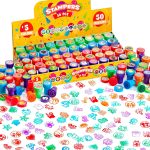 JOYIN 50 Pcs Assorted Stamps for Kids - Self-Ink Stamps with 50 Designs for Birthday Party Favor, Carnival Prizes, School Stampers, Goodie Bag, Classroom Treasure Box Toys (Zoo, Holiday Stampers) - Image 2