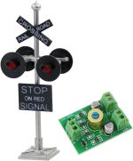 JTD876RP 1 Set HO Scale Railroad Train/Track Crossing Sign 4 Heads LED Made + Circuit Board Flasher-Flashing Red Train Signal Lights Decoration and Party - Image 2