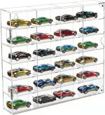 JUESHA Acrylic Display Case for Hot Wheels Storage 1/64 Scale | 6 Levels 24 Slots Toy Cars Showcase Wall Mount or Desktop, Clear Display Organizer for Diecast Matchbox Model Car Tabletop - Image 2