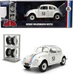 Jada Herbie The Love Bug Volkswagen Beetle Hollywood Rides 1:24 Die-Cast Vehicle with Tire Rack Toys - Image 2