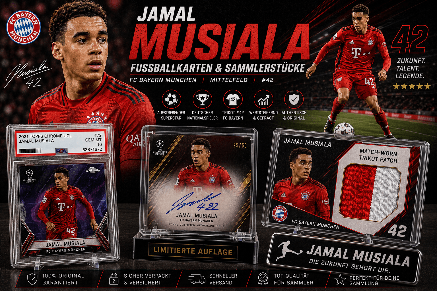 Jamal Musiala Fußballkarten & Sammlerstücke Jamal Musiala Fußballkarten & Sammlerstücke