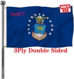 Jayus Blue US Air Force Military Flags 4x6 Outdoor Double Sided Heavy Duty United States Air Force Flag Banner with 2 Grommets - Image 2