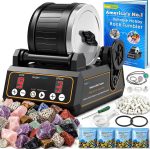 K1 Quiet Rock Tumbler Kit for Adults, Kids & Hobbyists | Reliable 2.5Lb Rotary Rock Polisher, Thick Rubber Barrel, 3 Speeds, 9-Day Timer, Memory Function, Complete Gem Polishing Kit - Image 2