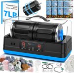 K4 Quiet Rock Tumbler Kit for Adults, 7LB Large Dual-Barrel | Professional Brushless Polisher with Noise-Reducing Cover, Complete Kit, STEM Gift For All Ages - Image 2