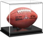 KKU Football Display Case, Acrylic Football Case Display Case Autographed Football Holder, No Assembly Required Football Display Box with Removable Built-in Football Display Stand - Image 2