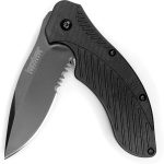 Kershaw Clash Pocket Knife, Black | 3.1 Inch Steel Drop Point Partially Serrated Blade, Assisted Opening, Reversible Clip, For Men and Women - Image 2