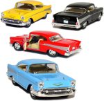 KiNSMART 1957 Chevy Bel Air Coupe 1:40 Scale 5" Die Cast Metal Classic Toy Car (4Set) - Image 2