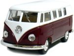 KiNSMART 1962 Volkswagen Classic Bus 1:32 Scale 5" Die Cast Metal Model Toy Van Pullback Acation (Maroon) - Image 2