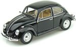 KiNSMART 1967 Volkswagen Beetle 1:24 Scale 6½" Die Cast Metal Model Toy Car Black - Image 2
