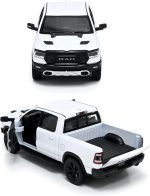 KiNSMART - 2019 Dodge Ram 1500 Pickup 1:46 O Scale 5" Die Cast Metal Model Toy Truck (White) - Image 2
