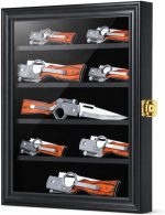 Knife Display Case Pocket Knife Shadow Box Lockable Small Black | Pocket Knife Stand for Collections, Military Folding Knife, Uv Protection Acrylic, Lockable - Image 2