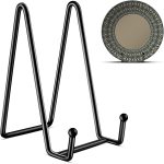 Kruodop 3 Pack 6 Inch Plate Stands for Display, Plate Holder Display Stand, Picture Frame Stand Black Metal Frame Holder Stands for Book,Small Easel,Decorative Plate,Photo and Platter,Tabletop Art - Image 2