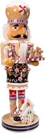 Kurt Adler 16-Inch Wooden Gingerbread Christmas Nutcracker (Color May Vary),Brown/Beige - Image 2