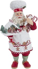 Kurt S. Adler 10.5-Inch Fabriché Gingerbread Chef Santa - Image 2