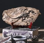 LAGOM HOUSE Dinosaur Fossil Resin Dinosaur Skeleton Model Skull Statue Bones Figurines T rex Tyrannosaurus Skull Replica Fossils | Dinosaur Decor for Bookshelf Desktop Shelf Display 13x 7in - Image 2