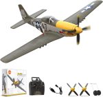 LEAMBE Brushless 4 Channel RC Plane, Ready to Fly Aerobatic Aircraft, Easy Control for Beginners, P51 Mustang RC Airplane for Adults Green - Image 2