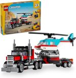 LEGO Creator 3 in 1 Flatbed Truck with Helicopter Toy, Transforms from Flatbed Truck Toy to Propeller Plane to Hot Rod and SUV Cars, Gift Idea for Boys and Girls Ages 7 Years Old and Up, 31146 - Image 2