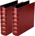 LETVPVOW Vintage Hardback 3 Ring Binder 2 Inch, Professional Leather Binders 2 Inch D Ring, Holds 400 Sheets Capacity 2 Pack - Dark Red - Image 2