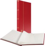 LIGHTHOUSE – “BASIC” Hard Cover Stockbook for Stamps – 32 White Cardstock 9”x12” (A4) Pages with Glassine Strips - Red - Image 2