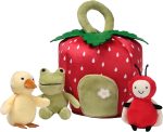 Lambs & Ivy Strawberry Plush Interactive Play Set with Stuffed Animal Toys | Developmental Soft Baby/Toddler Playset Strengthens Fine Motor Skills & Object Permanence - Birth + - Image 2