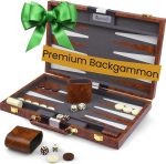 Large Backgammon Sets for Adults - Classic Board Games for 2 Players Adults and Kids - Premium Backgammon Set 15 inch Board and 32 Backgammon Pieces in Quality PU Leather Case - Gift for Man - Image 2