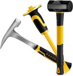 Lasnten 3 Pcs Geology Rock Pick Equipment Kit 33 oz Hammer 3lb Octagonal Hammer 12inch Chisels Tools for Geological Research Exploration, Rock Hounding, Stone Breaking, Prospecting, Mining - Image 2