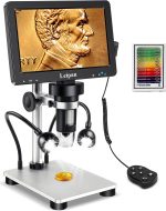 Leipan 7" LCD Digital Microscope 1200X,12MP Coin Microscope with Screen | 1080P Coin Magnifier with 12pcs Slides,Wired Remote,2 Side Lights,Windows/Mac OS Compatible - Image 2