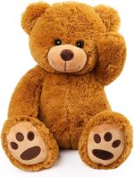 LotFancy Teddy Bear Stuffed Animals, 20 inch Soft Plush Toy, Brown | Cute Footprint Plushie For Easter And Birthday Gifts, Soft Huggable Toy For Toddlers Cuddling, Snuggling & Bedtime. - Image 2