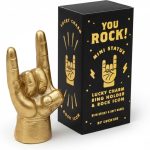 Luckies Hand Desk Decor - Mini Rock On Hands - Rock N Roll Mini Statue - Mens Ring Holder - Gold Hand Decor | Men Desk Accessories - Mens Gold Decor - Hands Office Accessories - Men Key Holder Statue - Image 2