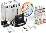 MEEDEN Airbrush Kit with Air Compressor, 12 Colors Acrylic Paint, Dual Action Air Brush Spray Gun with 0.5mm Nozzle & Cleaning Set - Ideal for Painting, Nails Art, Model Making & DIY - Black - Image 2