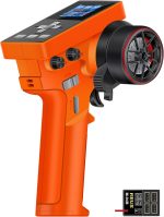 MEUS RACING ME-8B RC Transmitter 6 Channels 2.4GHz and Receiver for 1/8 1/10 1/18 1/24 1/30 RC Crawler Car Boat TRX4 TRX4M SCX10 SCX24 SCX30 Upgrades Parts (with 04B Receiver, Orange) - Image 2