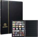 MUDOR 7 Rows Stamp Collection Book,Stamp Albums for Collectors | 10 Sheets Stamp Pages, Black Stamp Collecting Supplies Starter Kit, Stamp Stockbook Binder - Image 2